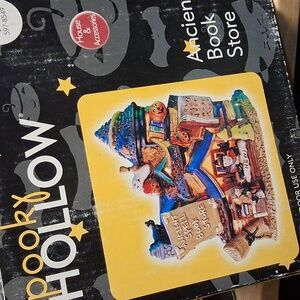 Vintage Spooky Hollow Porcelain House With Light Ancient Book Store 2002